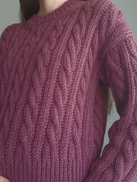 Mila Sweater textured burgundy crochet design