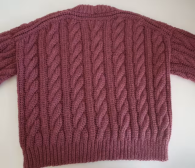 Mila Sweater textured burgundy crochet design